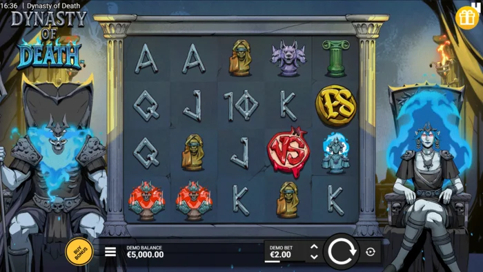 Dynasty of Death - schermata di gioco con i rulli